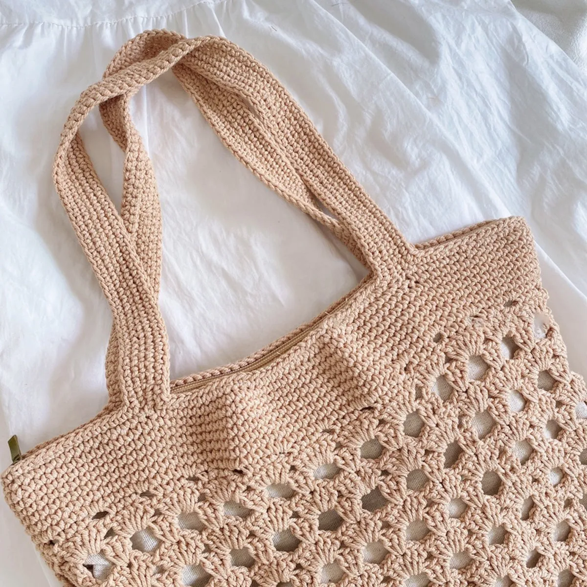 Elena Handbags Retro Artsy Crochet Tote Bag