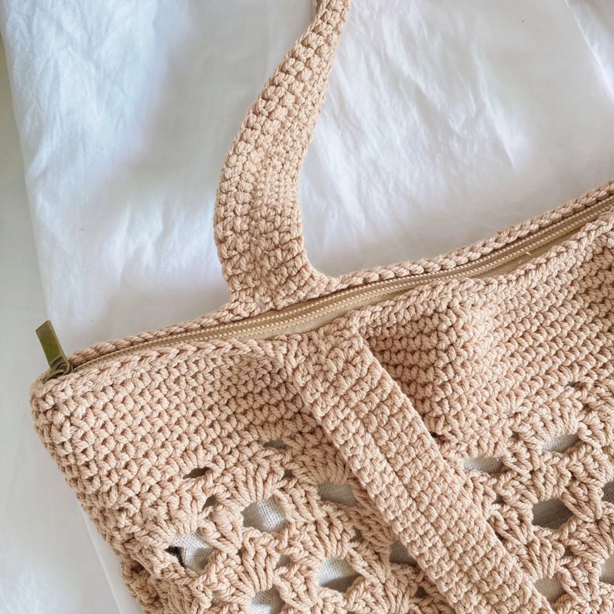 Elena Handbags Retro Artsy Crochet Tote Bag