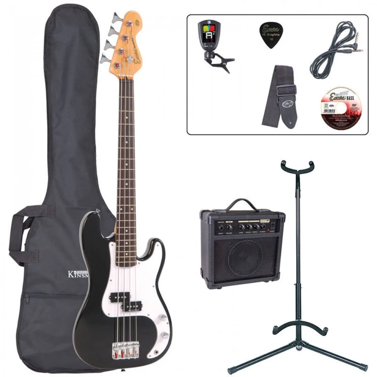 Encore E20 7/8 Bass Guitar Pack (various colours)