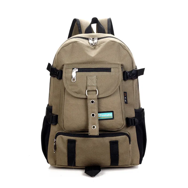 Fashion arcuate shouider strap zipper solid casual bag male backpack school bag canvas bag designer backpacks for men