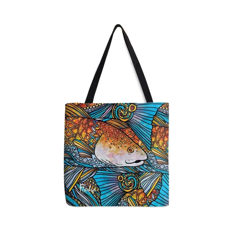 FisheWear Radical Red Fish Fabric Tote