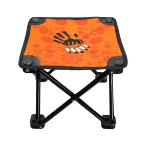 Floral Beadwork Real Orange A feather for each Folding Fishing Stool