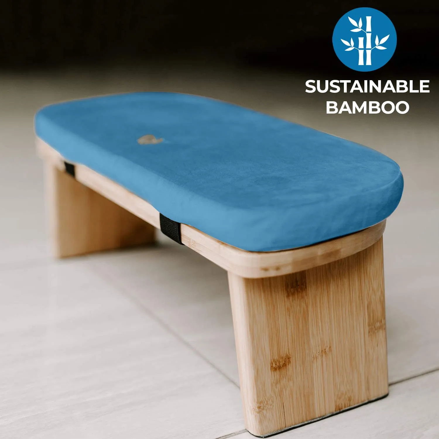 Florensi Meditation Bench (18"x7"x6"), Bamboo, Foldable & Ergonomic Meditation Stool, Sturdy Prayer Bench, Comfortable for Kneeling or Sitting, Perfect for Deeper & Longer Meditation