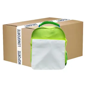 FULL CARTON - 20 x Neon Backpacks with Flap - Green and Blue Hi Vis - 33cm x 31cm x 8cm