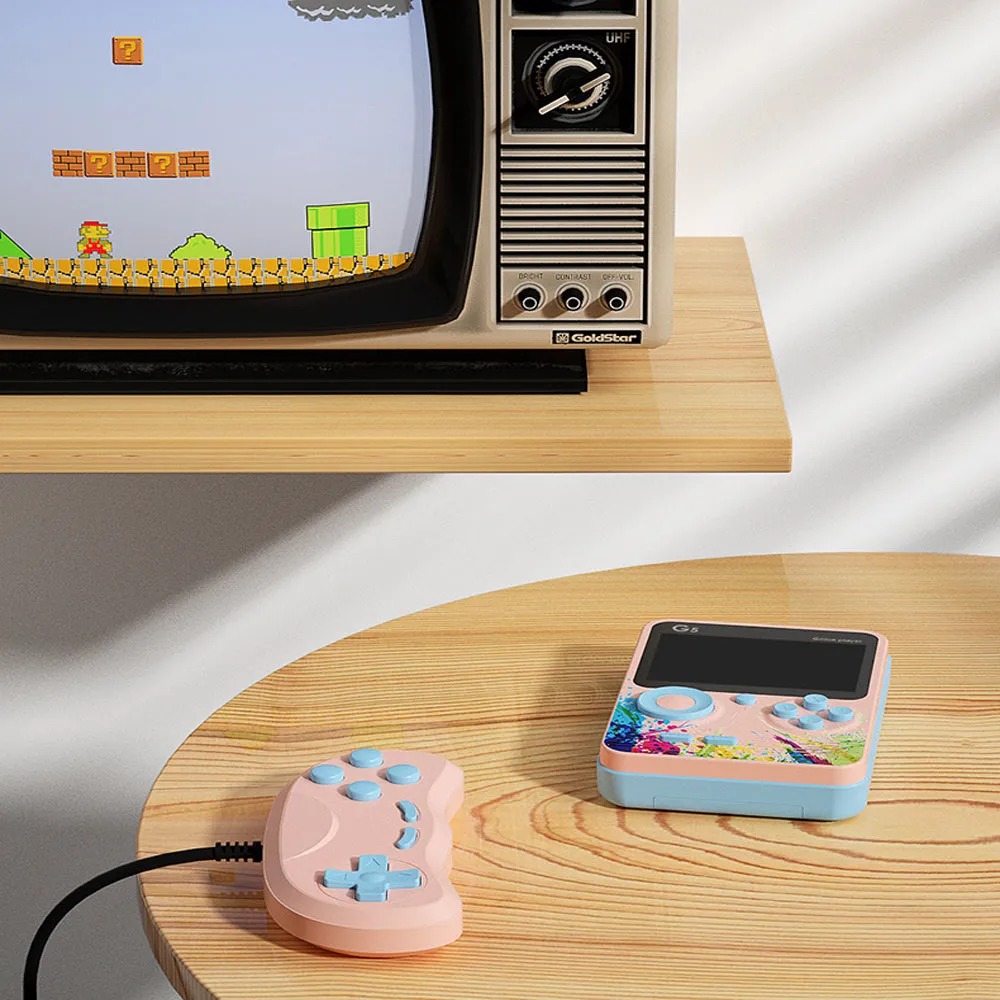 G5 Retro Game Console with 500 Built-in Nostalgic Games- USB Charging