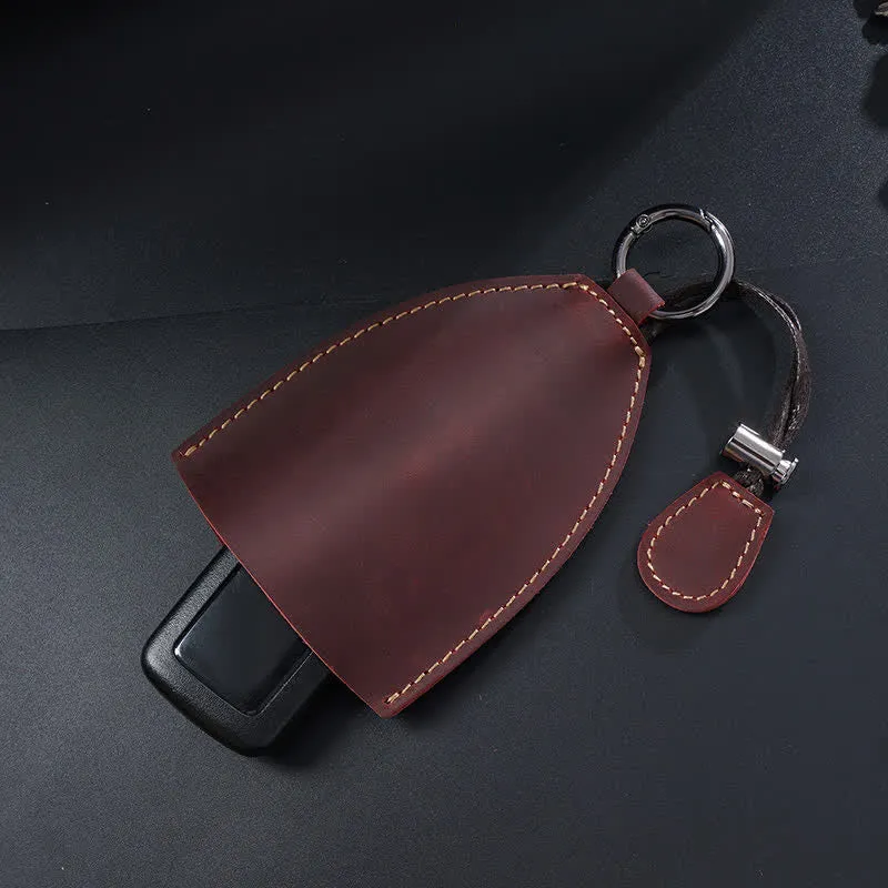 Genuine Leather Storage Bag Pull-out Key Case