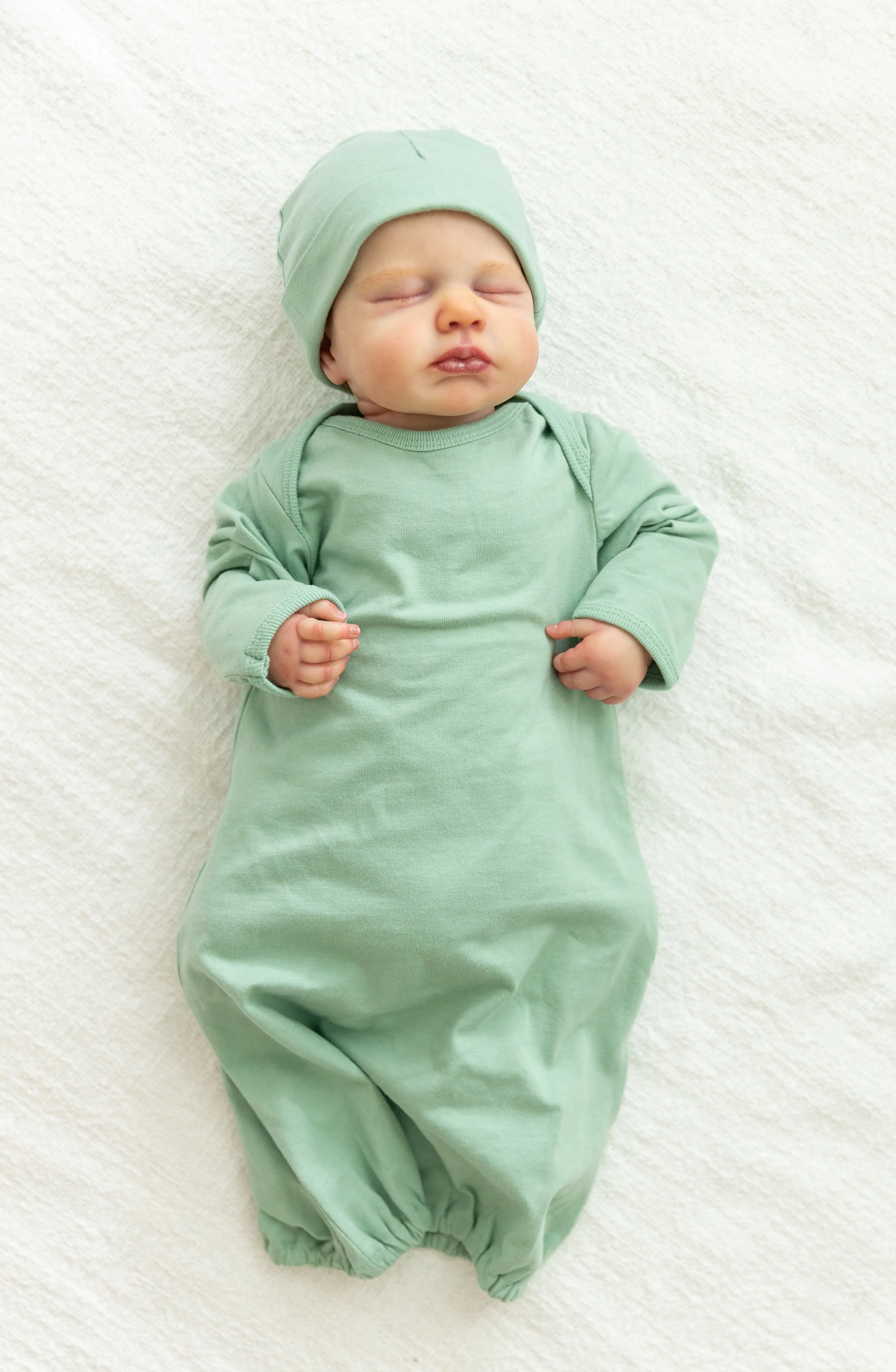 Gia Robe & Sage Baby Receiving Gown Set