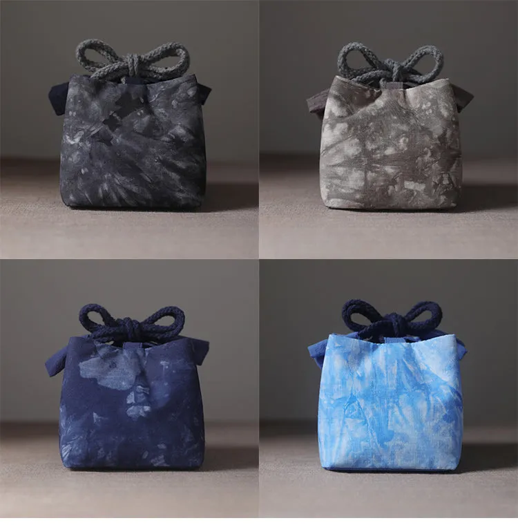 Gohobi Dyed Fabric Teaware Storage Travel Bag