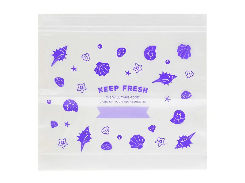 Gusseted Double Zipper Freezer Bags Sea Life 8.66in x 8.26in x 1.57in