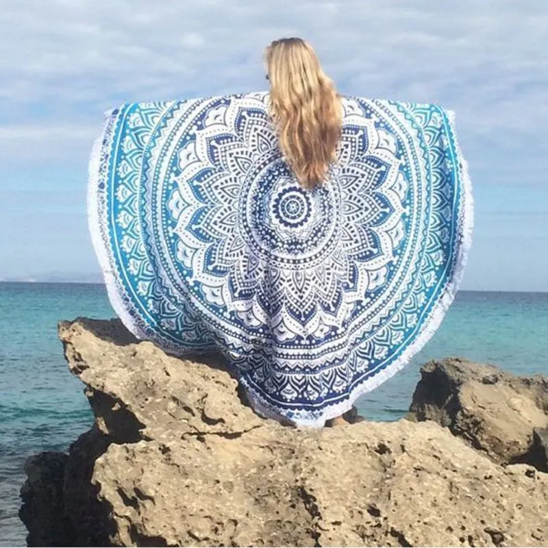 Hippie Round Mandala Tapestry Indian Wall Hanging Beach Throw Towel Yoga Mat ZJ