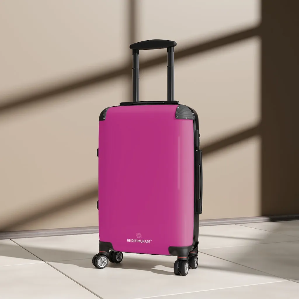 Hot Pink Solid Color Suitcases, Modern Simple Minimalist Designer Suitcase Luggage (Small, Medium, Large)