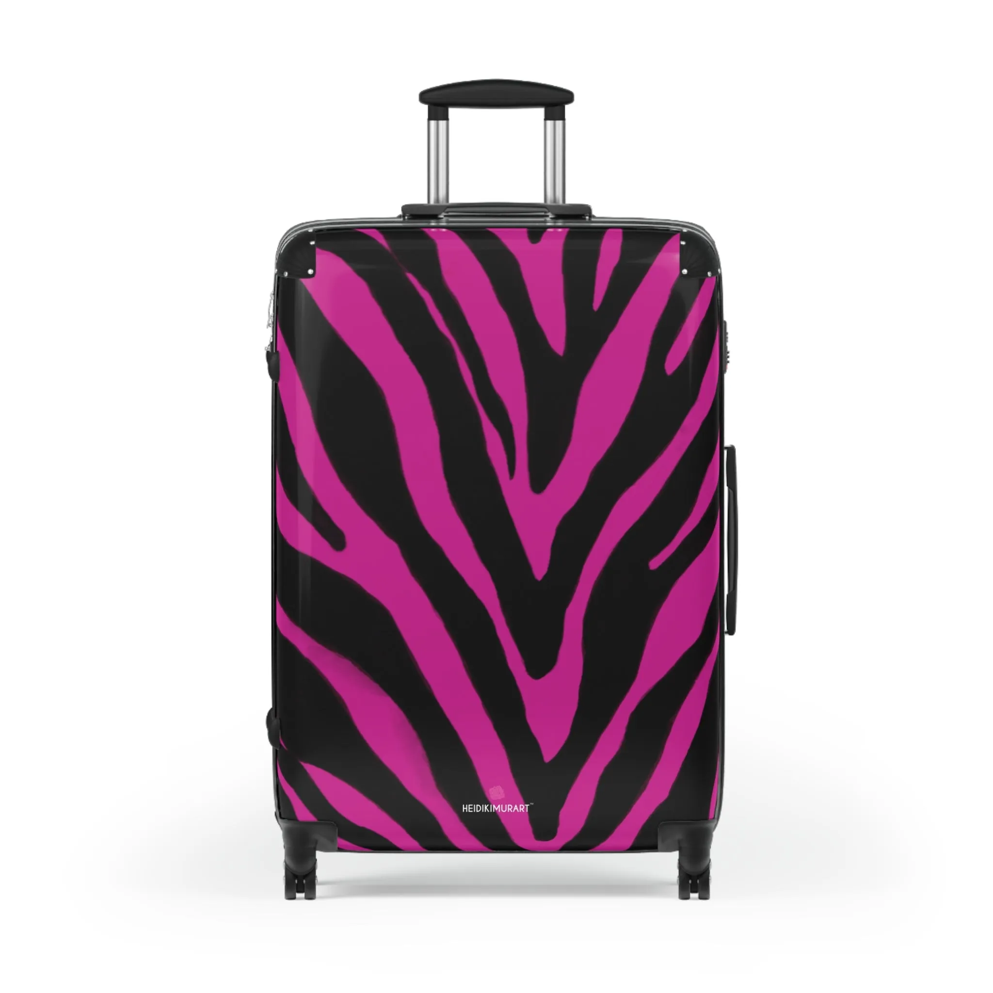 Hot Pink Zebra Print Suitcases, Zebra Print Best Suitcases, Travel Bag Suitcases (Small, Medium, Large)