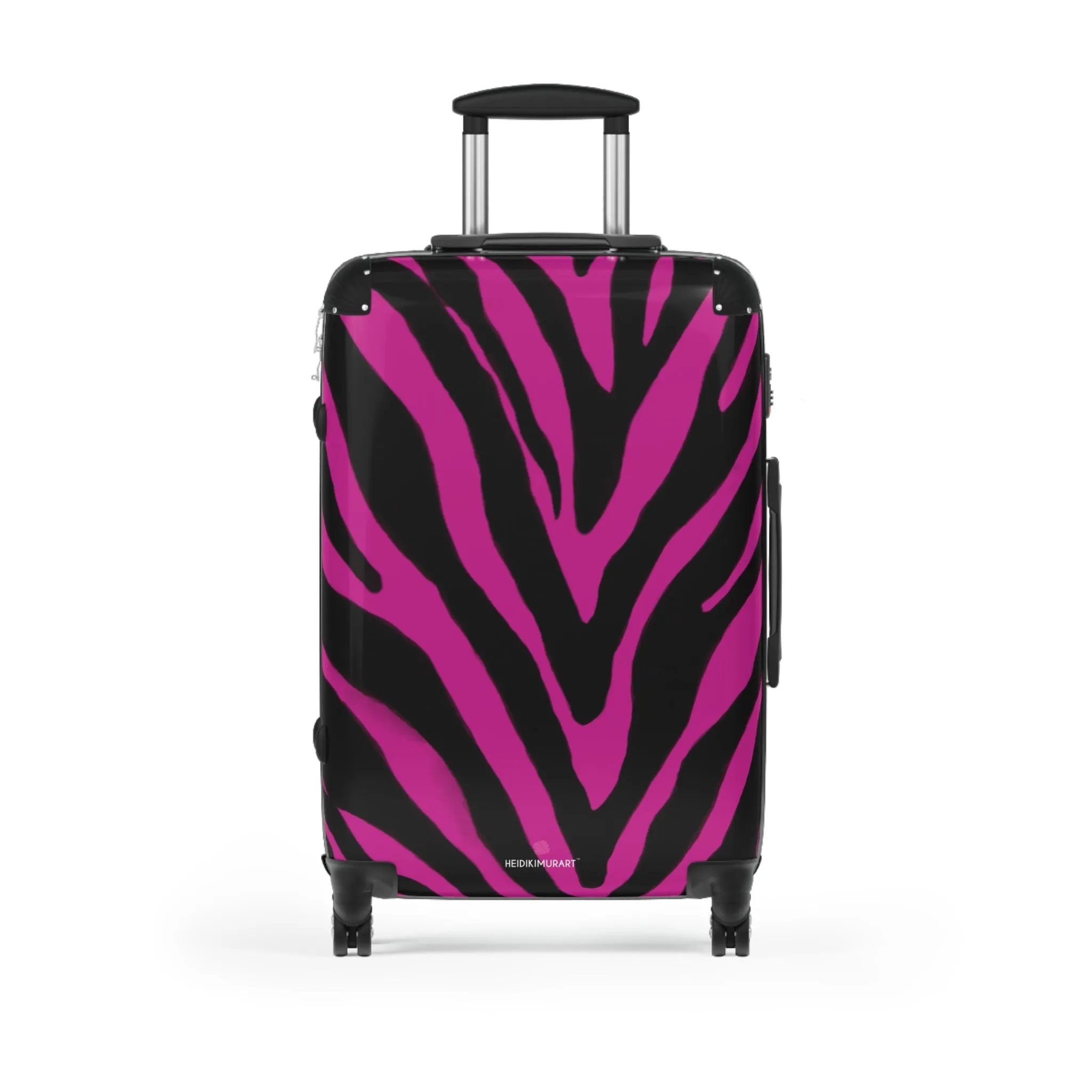 Hot Pink Zebra Print Suitcases, Zebra Print Best Suitcases, Travel Bag Suitcases (Small, Medium, Large)