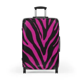 Hot Pink Zebra Print Suitcases, Zebra Print Best Suitcases, Travel Bag Suitcases (Small, Medium, Large)