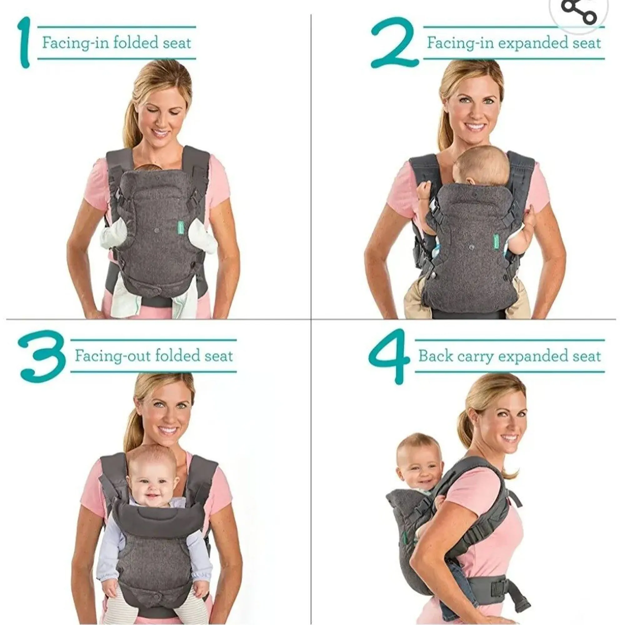 Infantino Flip 4-In-1 Convertible Carrier - Birth to 36 Months