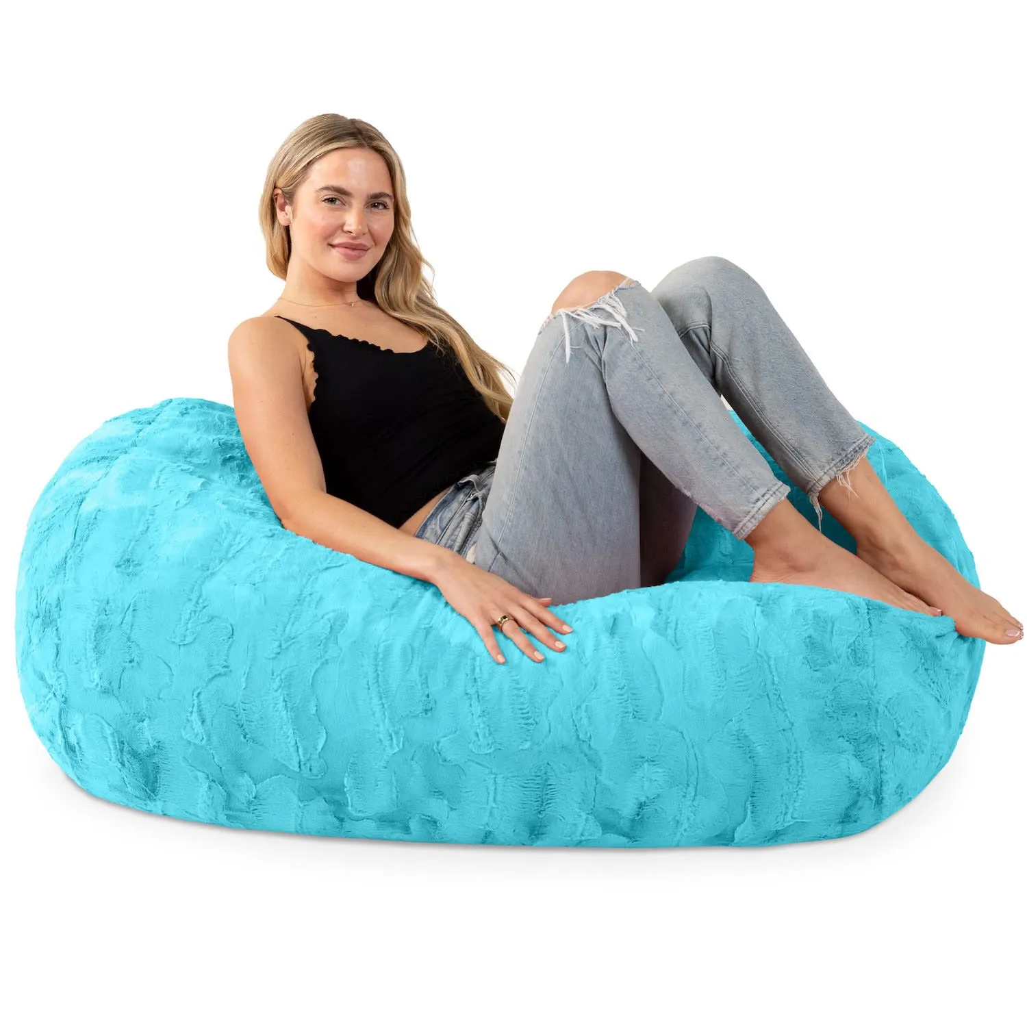 Jaxx Sofa Saxx Bean Bag Couch - 4 Foot - Faux Fur