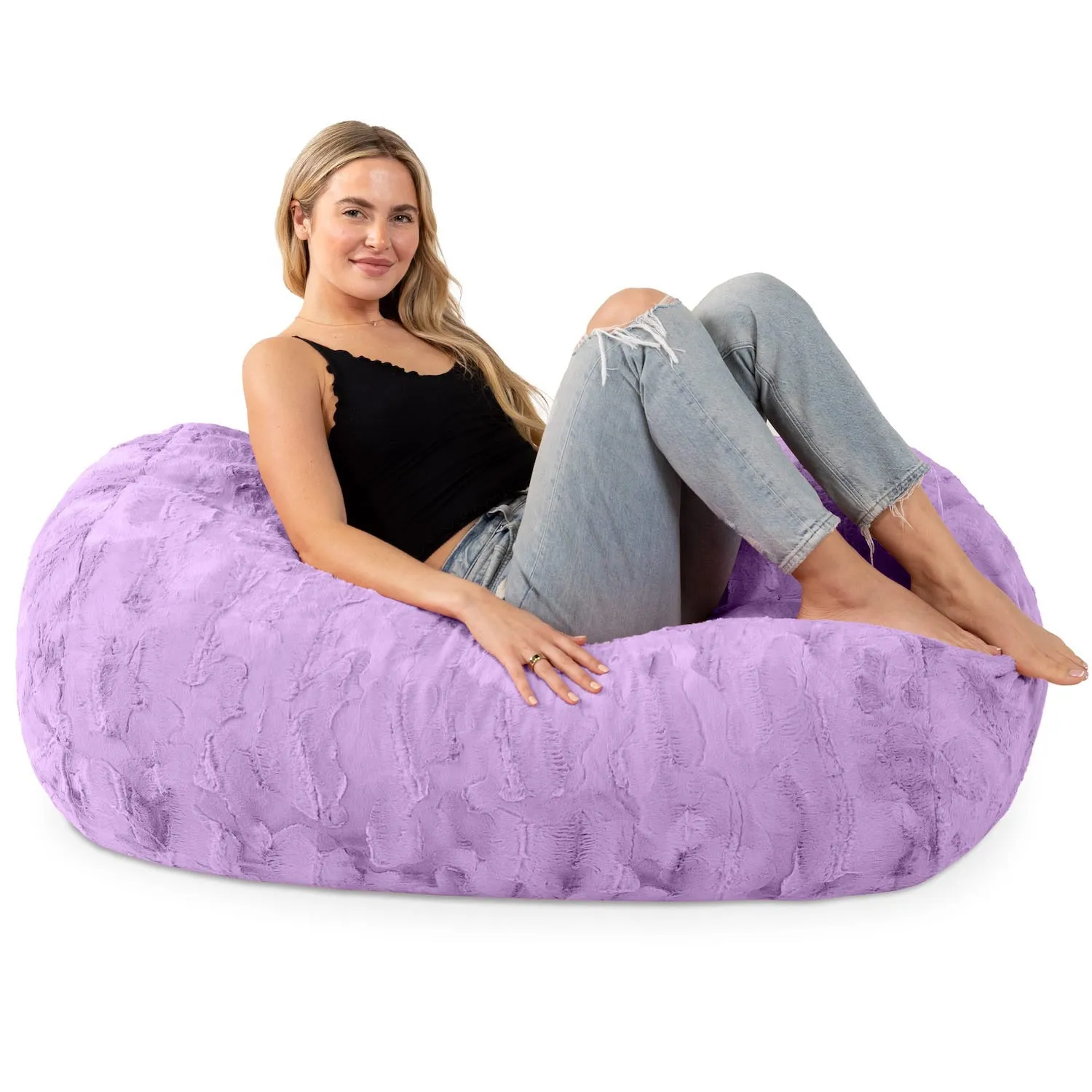 Jaxx Sofa Saxx Bean Bag Couch - 4 Foot - Faux Fur