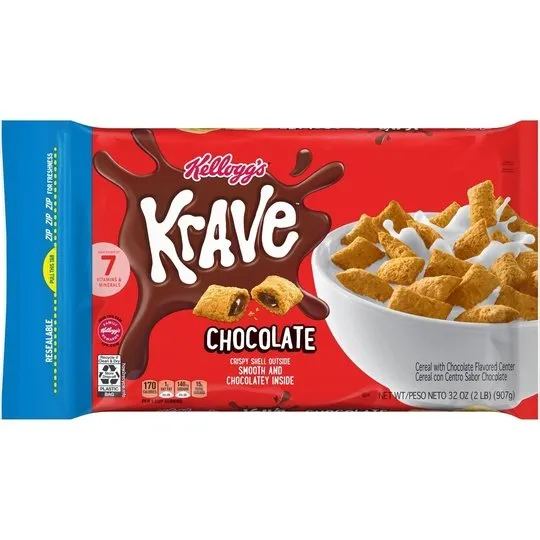 Kellogg's Krave Chocolate Breakfast Cereal, 32 oz Bag