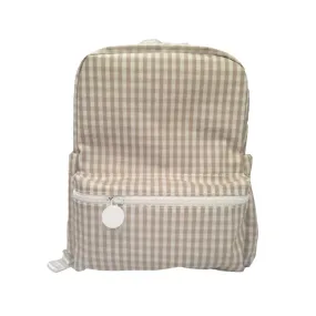 Khaki Gingham Mini Backer Backpack