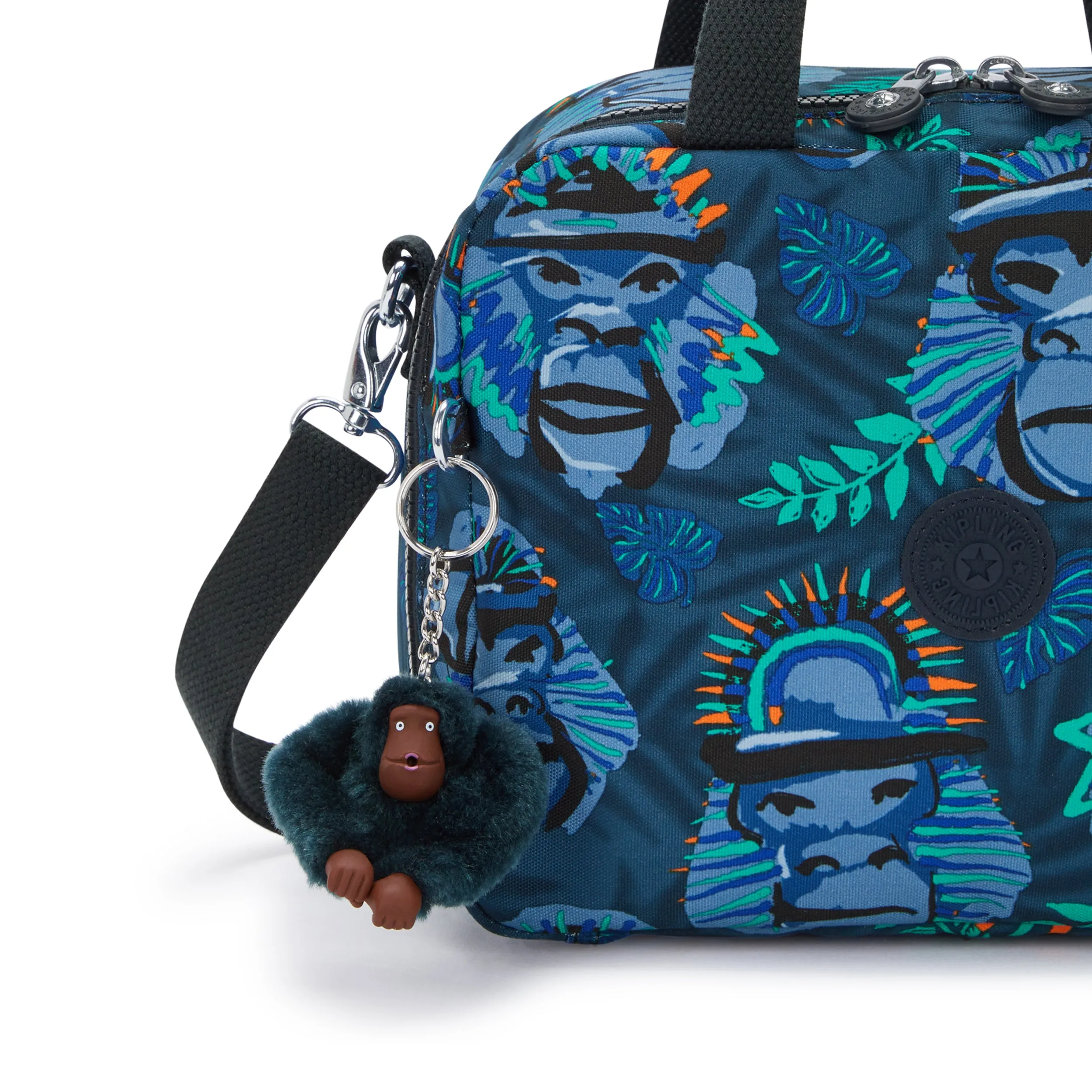 Kipling Miyo Blue Monkey Fun Large Lunch Bag with Trolley Sleeve C2I2989-8HJ