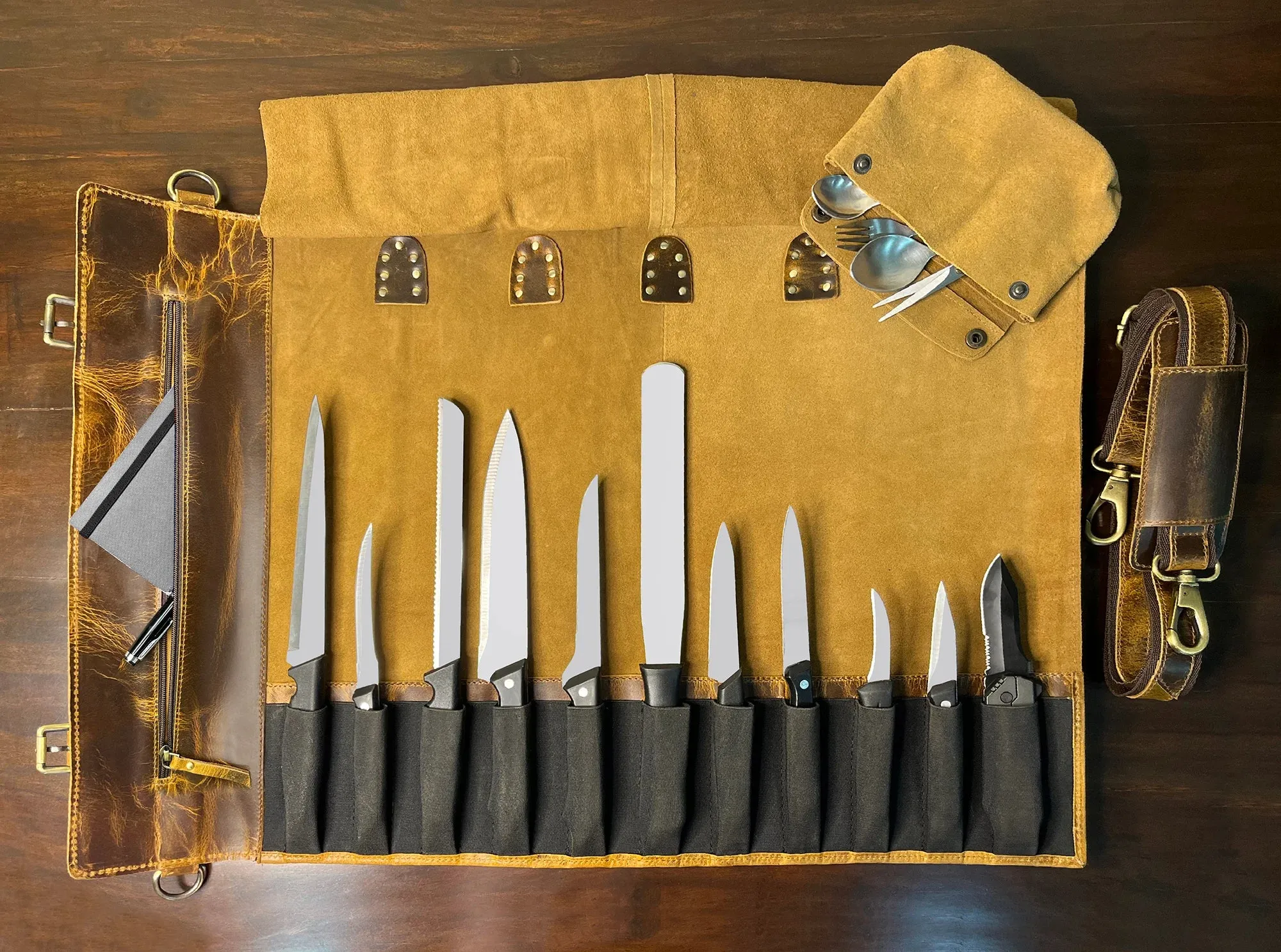 Koch Knife Roll- Tan(Brown)