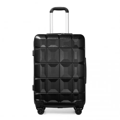 Kono 24 Inch Lightweight Hard Shell ABS Suitcase With TSA Lock - Black | Stylish & Secure Travel Companion