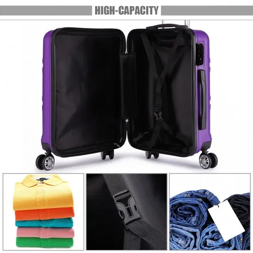 Kono ABS 24-Inch Durable & Stylish Purple Suitcase with TSA Lock & 360° Swivel Wheels