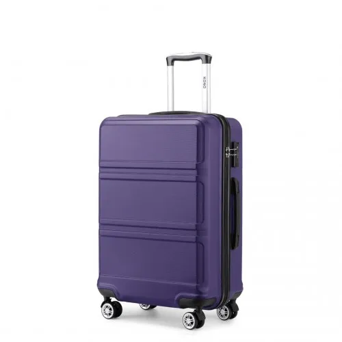 Kono ABS 24-Inch Durable & Stylish Purple Suitcase with TSA Lock & 360° Swivel Wheels