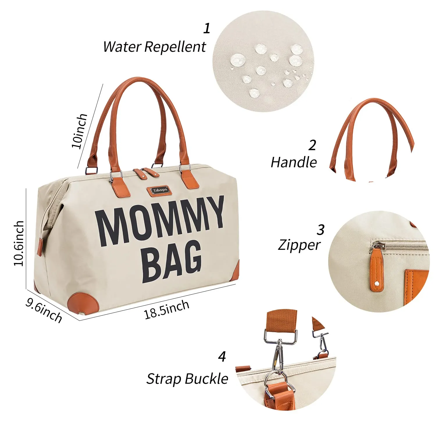 Large Mommy HandBag for Hospital, Diaper Bag with Changing Pad MMB-4