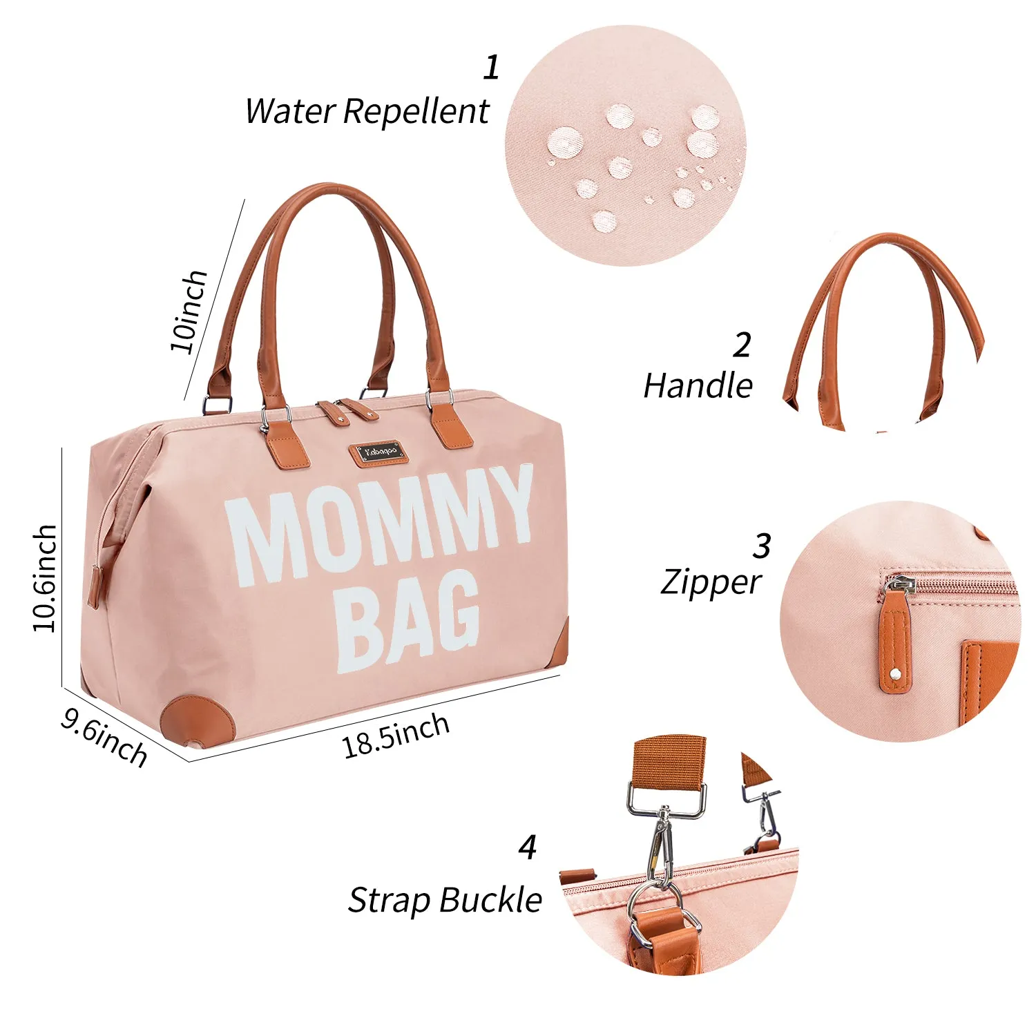 Large Mommy HandBag for Hospital, Diaper Bag with Changing Pad MMB-4