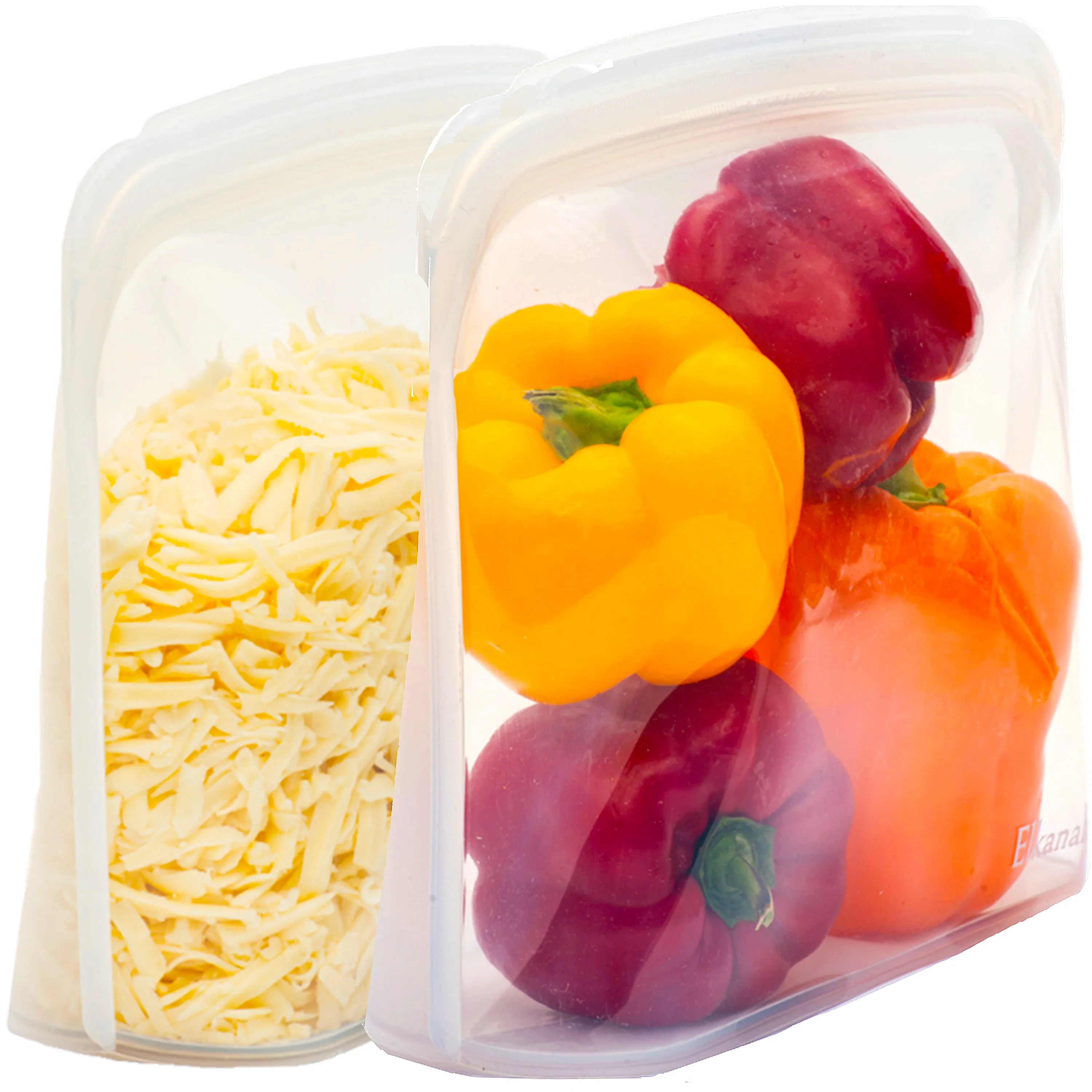 Large Reusable Silicone Bags for Fridge & Freezer - BPA-Free, Space-Saving, Easy Clean - Ditch Plastic Bags, Organize Kitchen