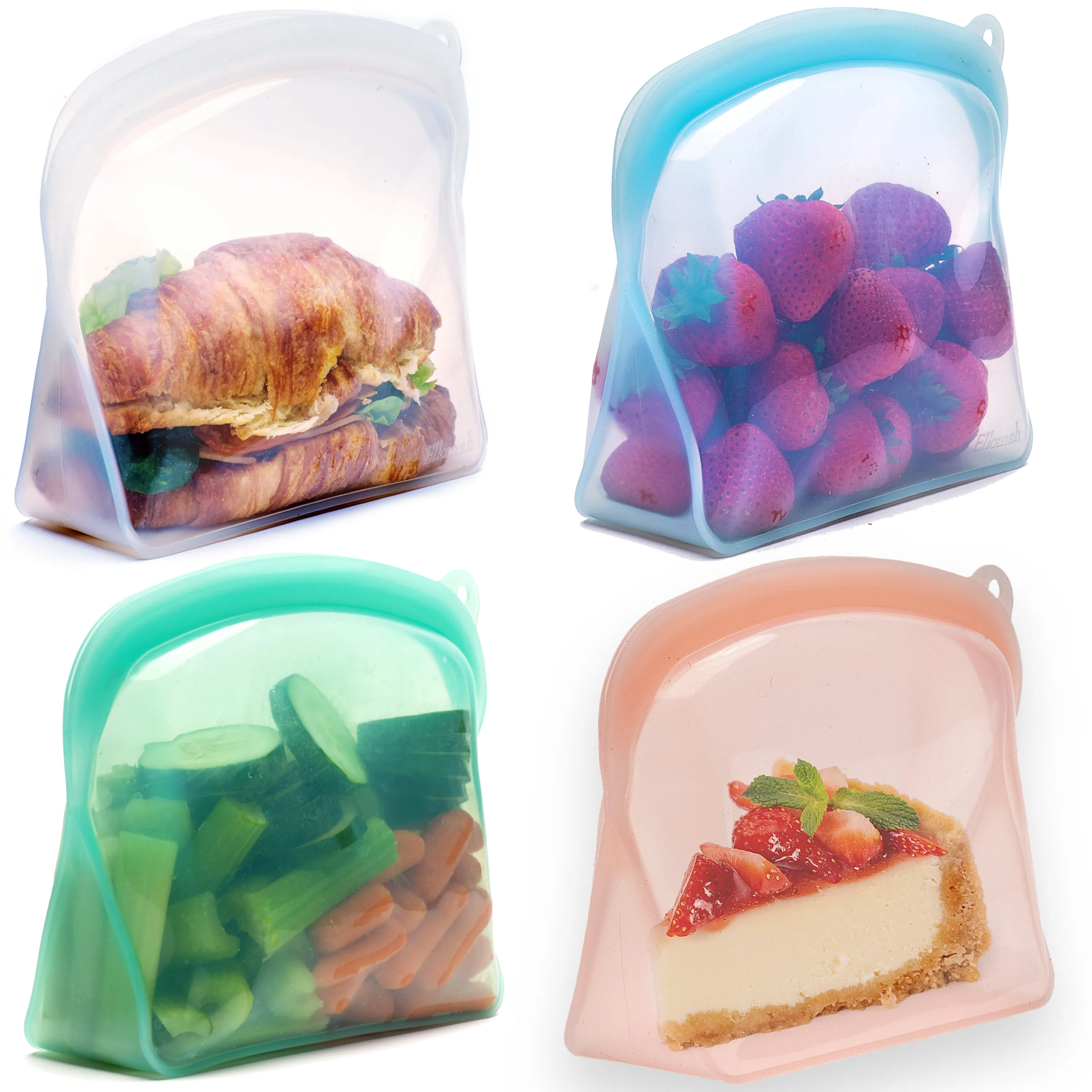 Large Reusable Silicone Bags for Fridge & Freezer - BPA-Free, Space-Saving, Easy Clean - Ditch Plastic Bags, Organize Kitchen