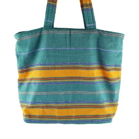 Large Turquoise Handwoven Tote