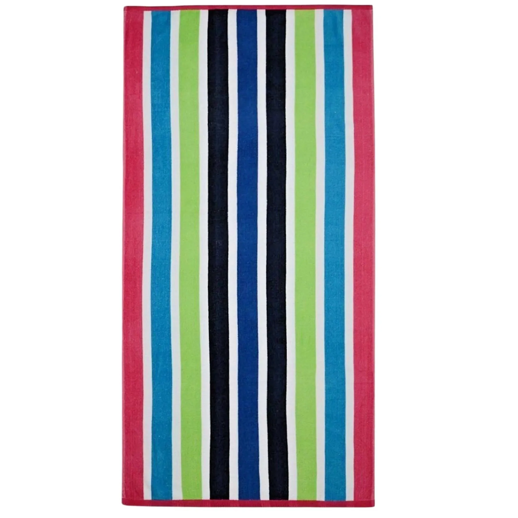 Large Velour Striped Beach Towel (Sanguine)