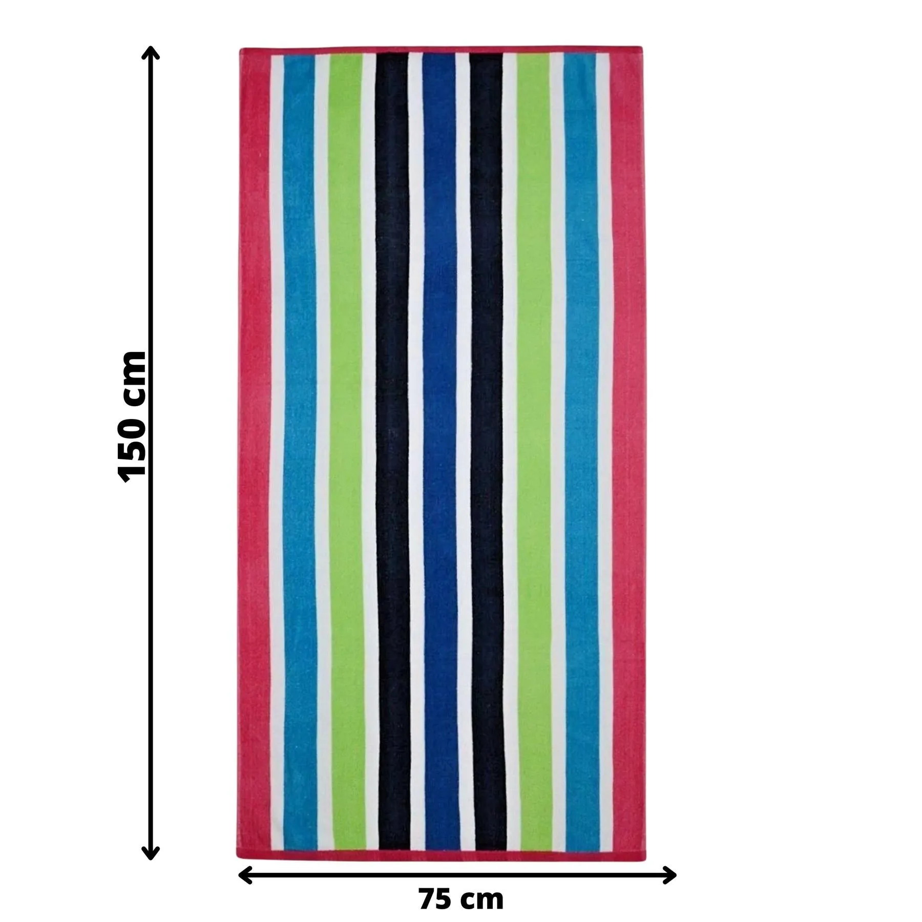 Large Velour Striped Beach Towel (Sanguine)