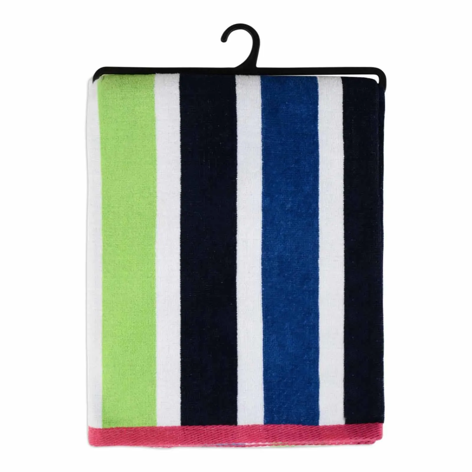 Large Velour Striped Beach Towel (Sanguine)