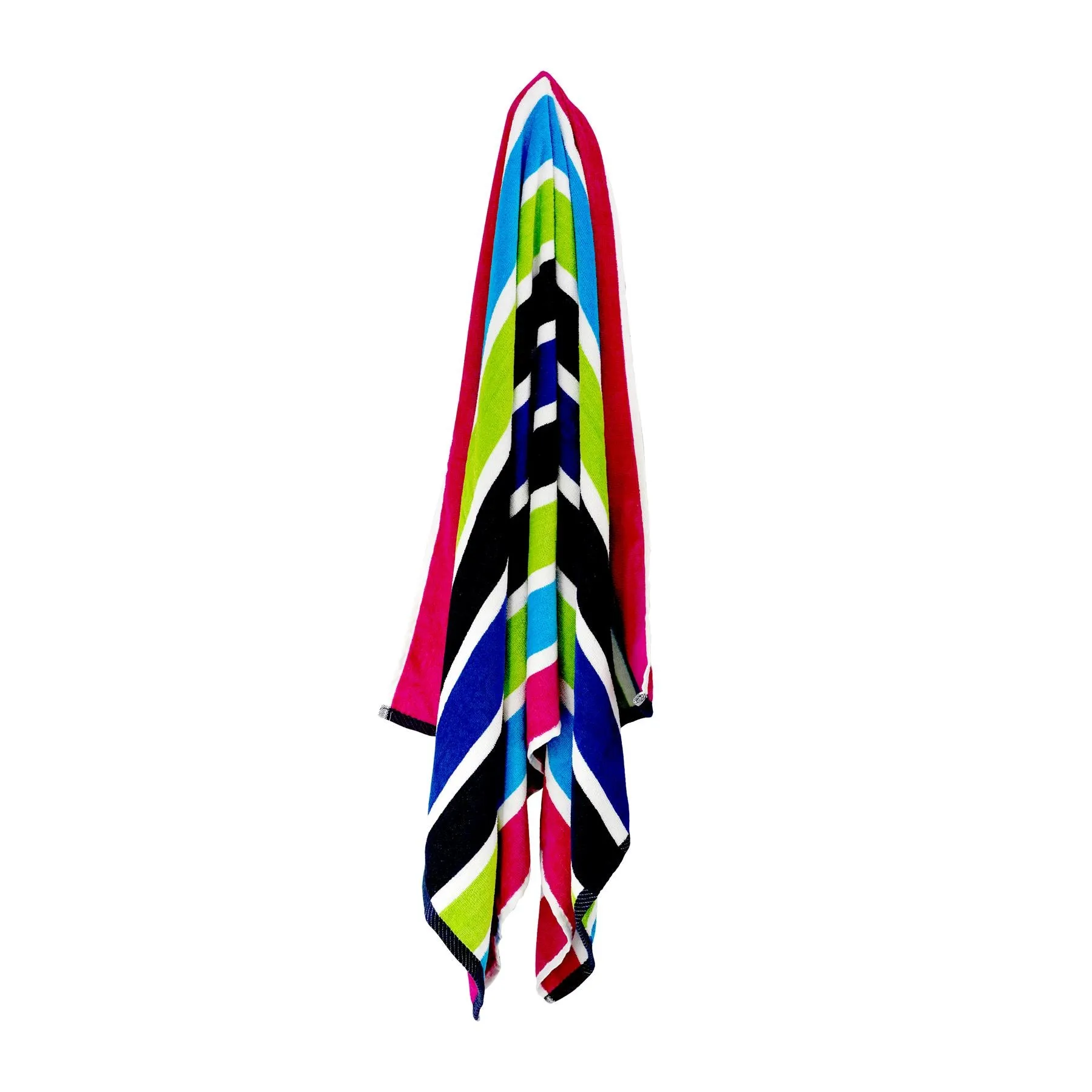 Large Velour Striped Beach Towel (Sanguine)