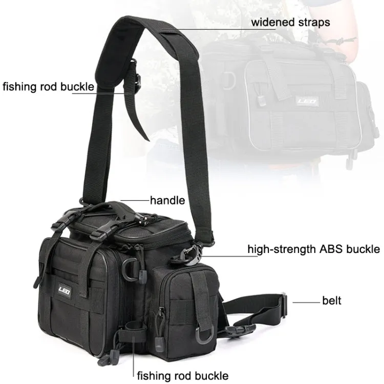 LEO 27852 Multifunctional Luya Bag Fishing Gear Shoulder Bag Outdoor Photography Bag(Black)