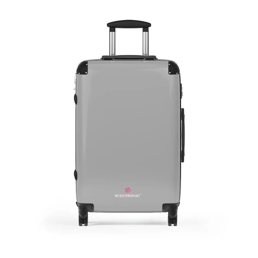 Light Grey Solid Color Designer Suitcases, Modern Simple Minimalist Designer Suitcase Luggage (Small, Medium, Large)