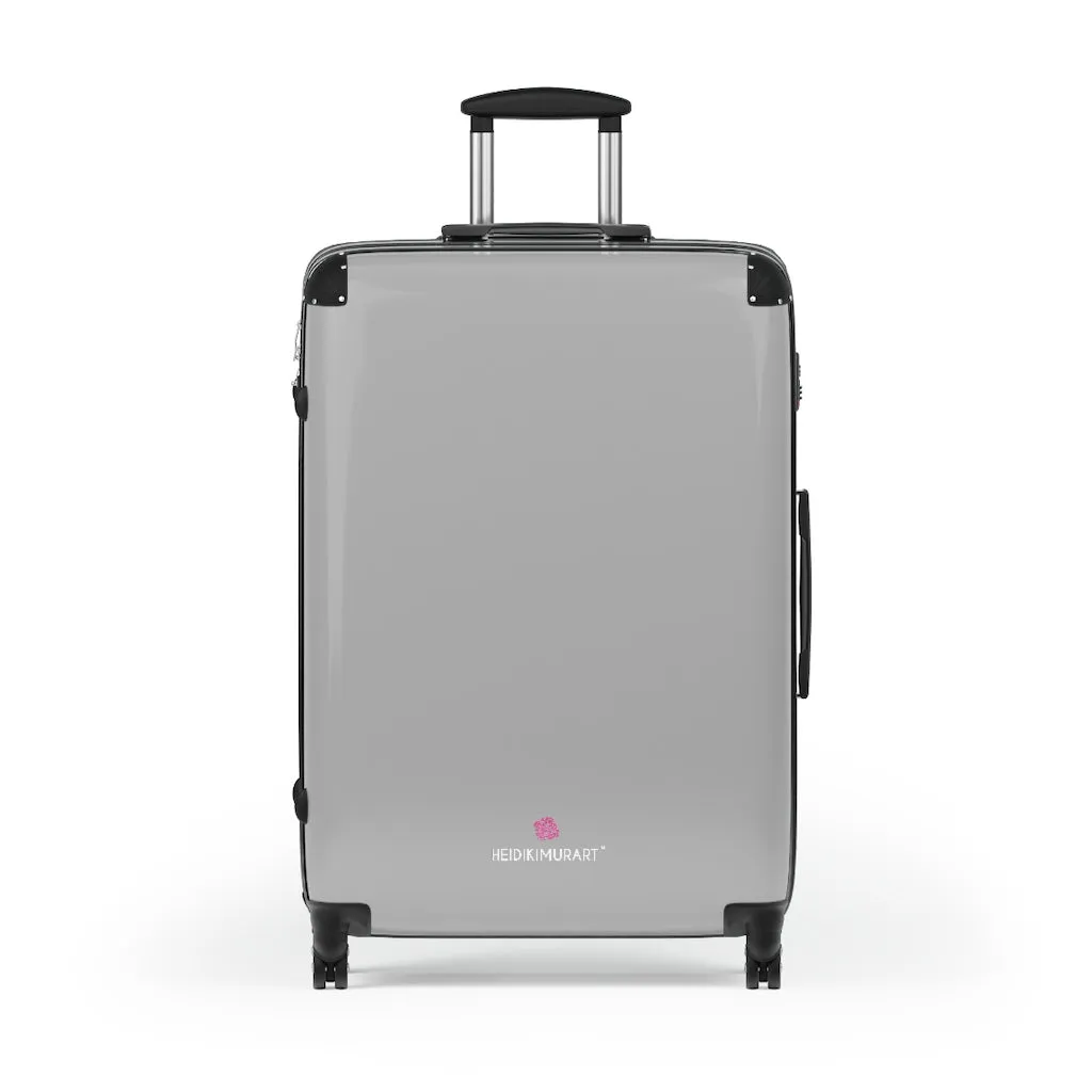 Light Grey Solid Color Designer Suitcases, Modern Simple Minimalist Designer Suitcase Luggage (Small, Medium, Large)