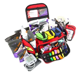 Lightning X Premium Pre-Filled Modular EMS/EMT Trauma Medical Bag | Fully Stocked First Responder Kit - RED