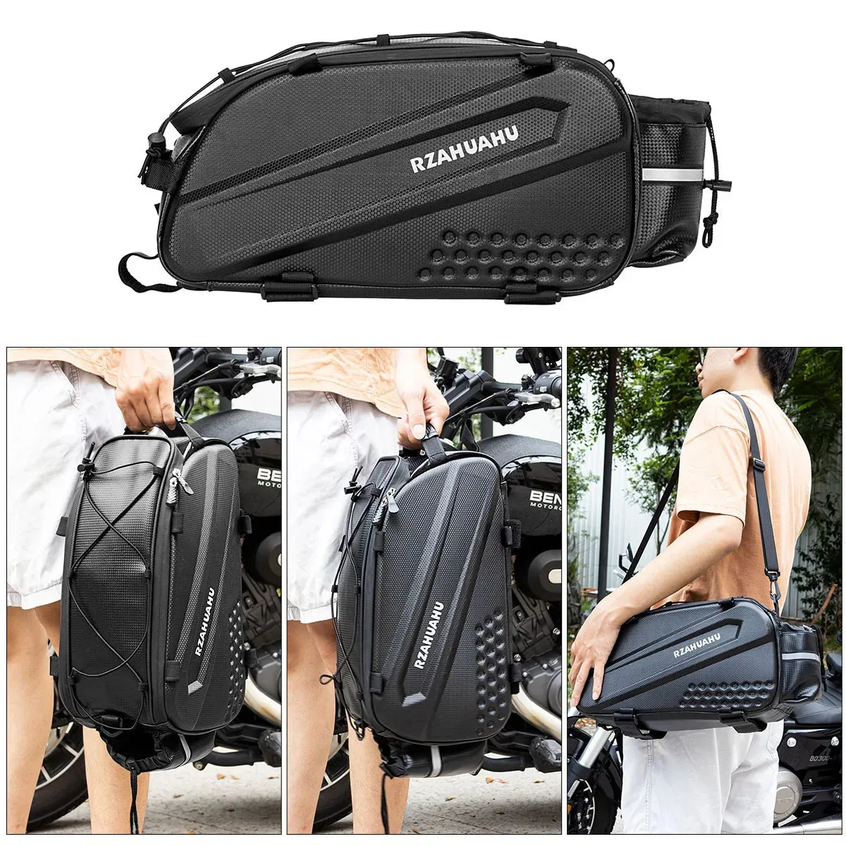 Lixada 3in1 Bike Rack Bag Trunk Bag Waterproof Bicycle Rear Seat Bag 2 Side Bags Cycling Cargo Luggage Bag Pannier Shoulder Bag