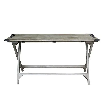 (LS) Galveston Mindi Wood Console Table Vintage Grey Folding by Jeffan