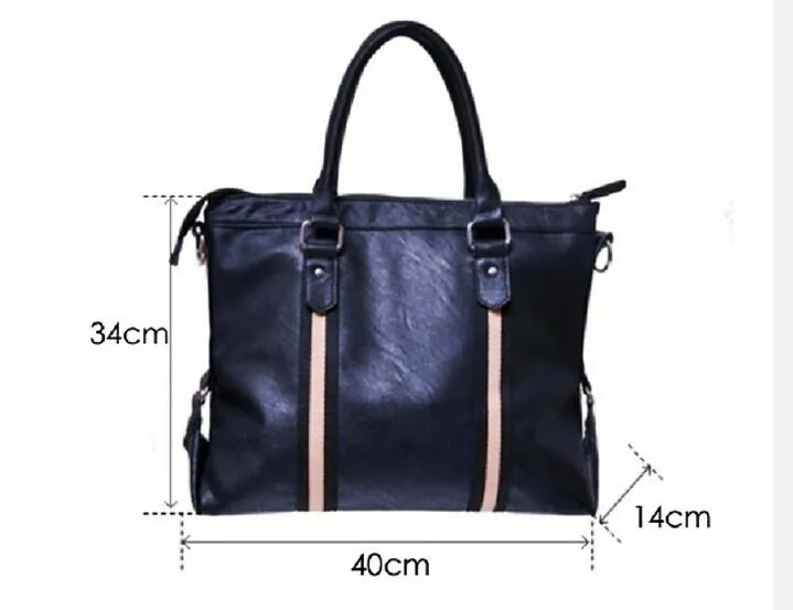 Men Classic Black Leather Bag