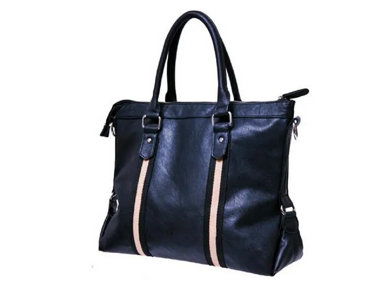 Men Classic Black Leather Bag