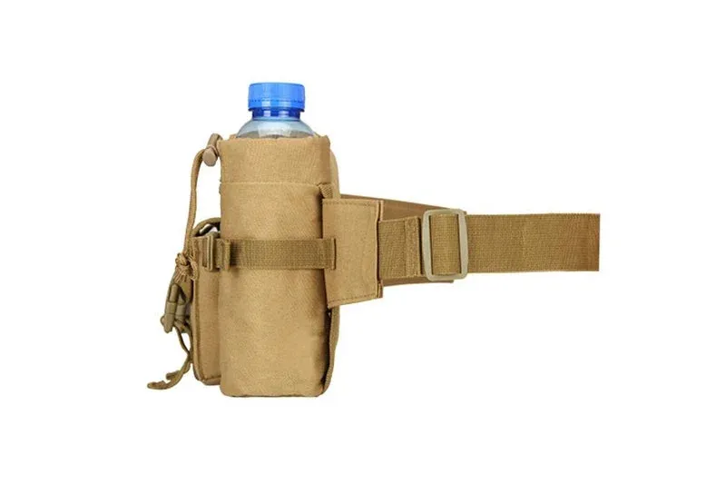 Men Waist Pack Nylon Hiking Water Bottle Phone Pouch Outdoor Sports  Hunting Climbing Camping Belt Bag