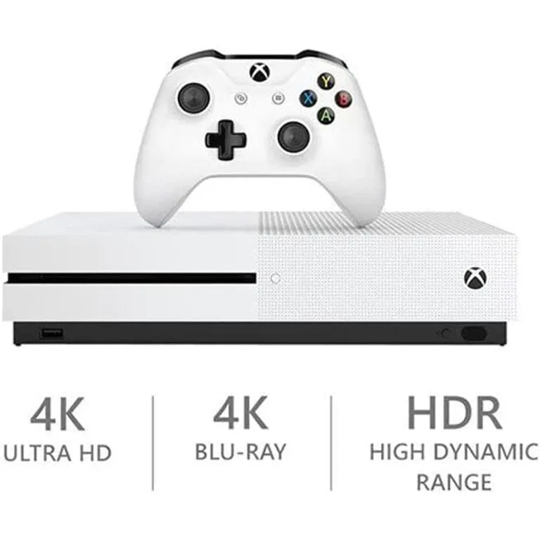 Microsoft Xbox One S 500GB Gaming Console White with 2 Controller Included BOLT AXTION Bundle Like New