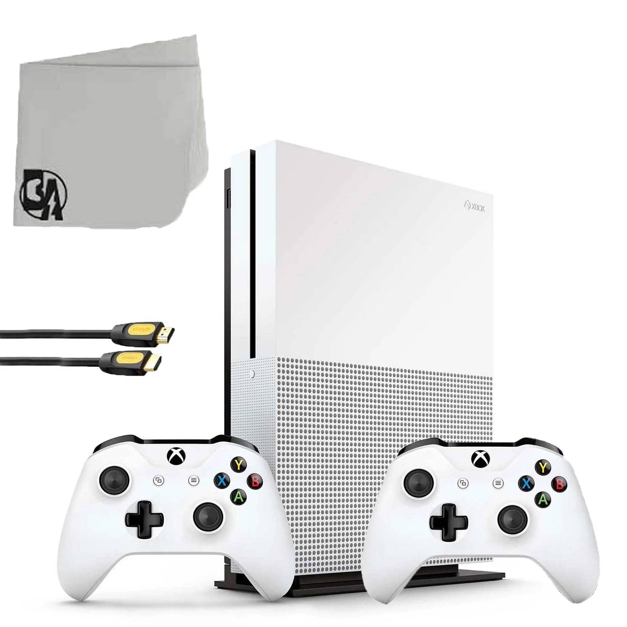 Microsoft Xbox One S 500GB Gaming Console White with 2 Controller Included BOLT AXTION Bundle Used