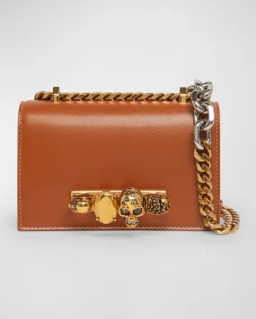 Mini Skull Jewel Leather Crossbody Bag