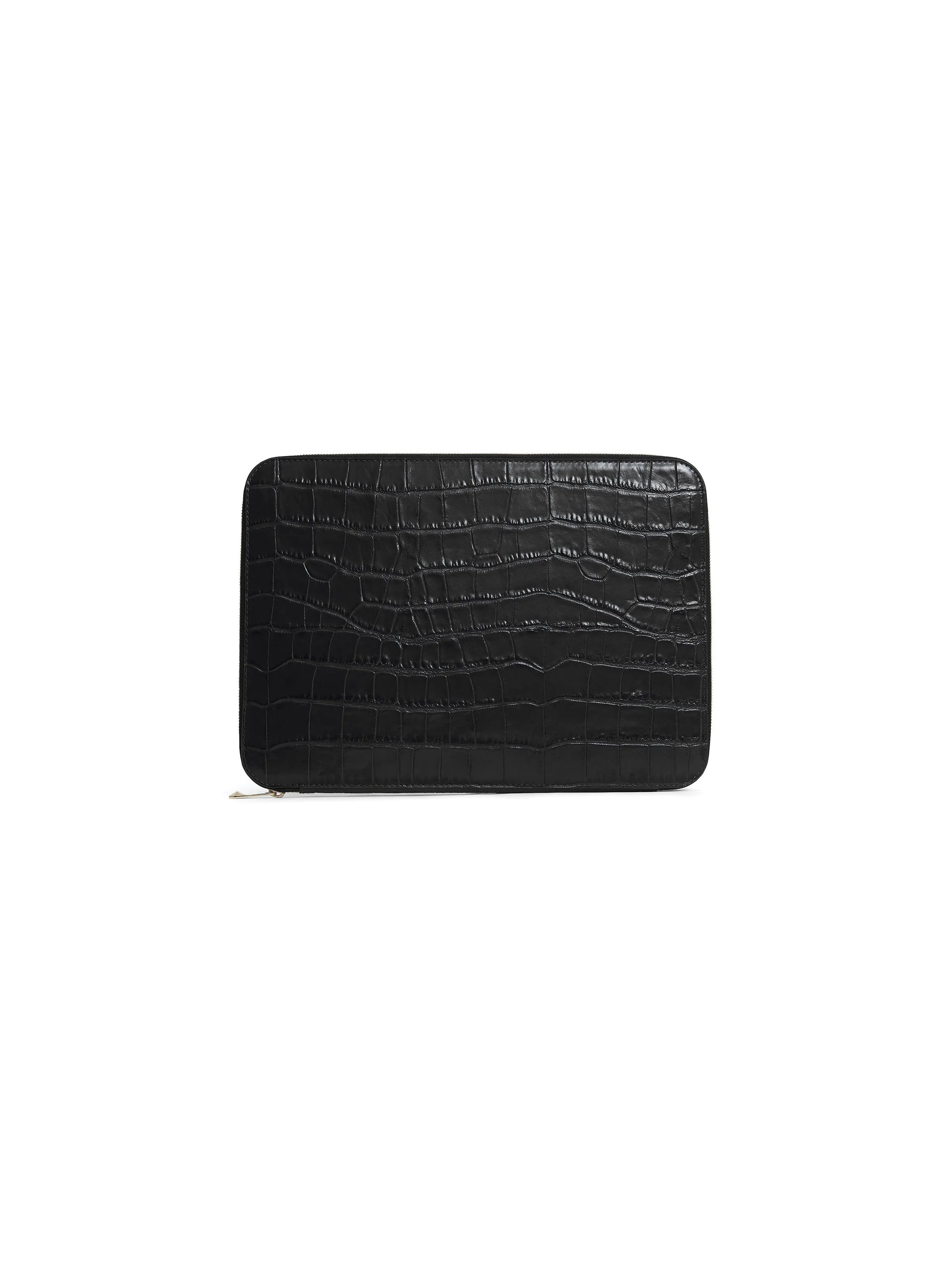 Moorgate - Black Croc Print Leather